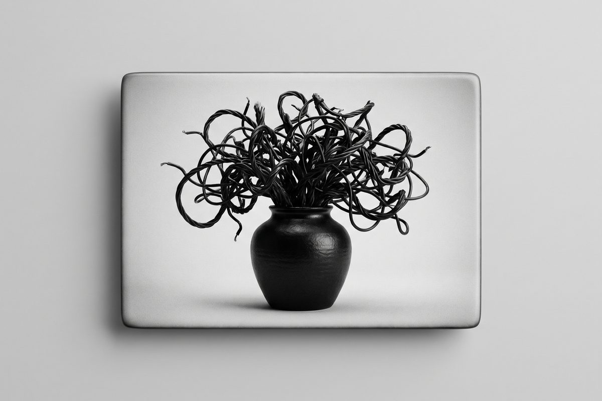 Vase with cable plant