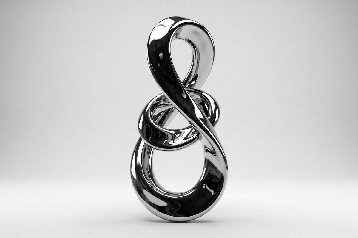 Chrome knot sculpture