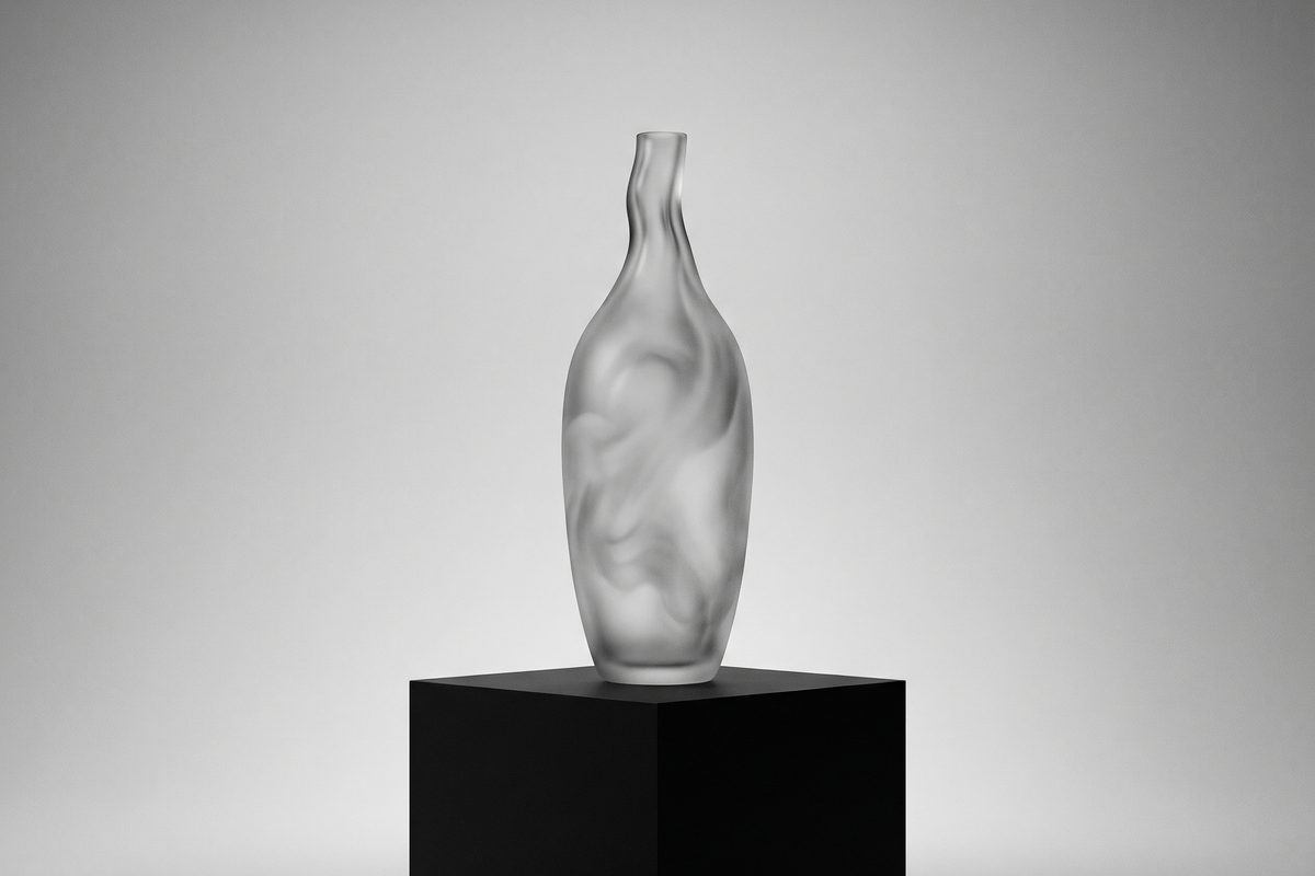 Frosted glass vase