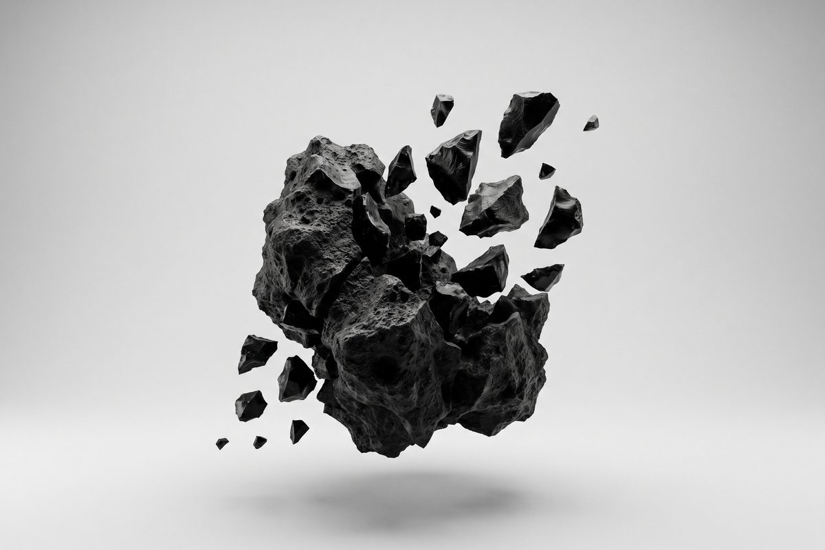 Fractured rock mid split