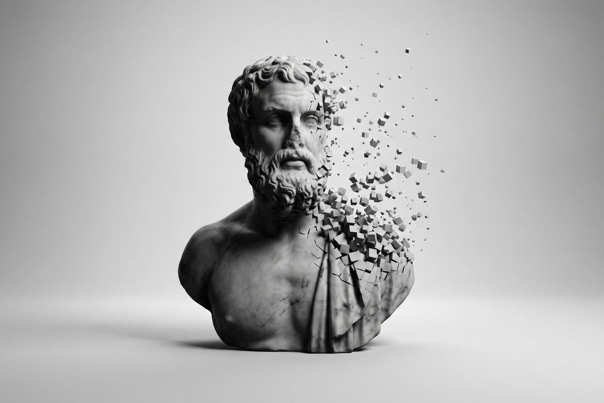 Dissolving marble bust